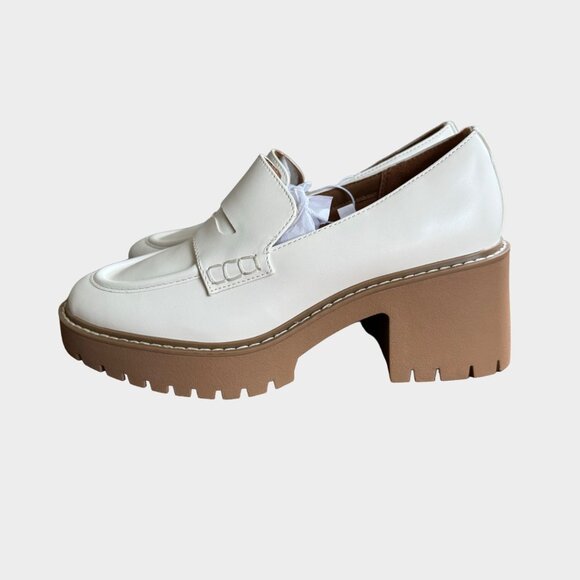 NEW Universal Thread Women's Maisy Loafer Heels - Off-White Size 6.5 - Picture 3 of 7
